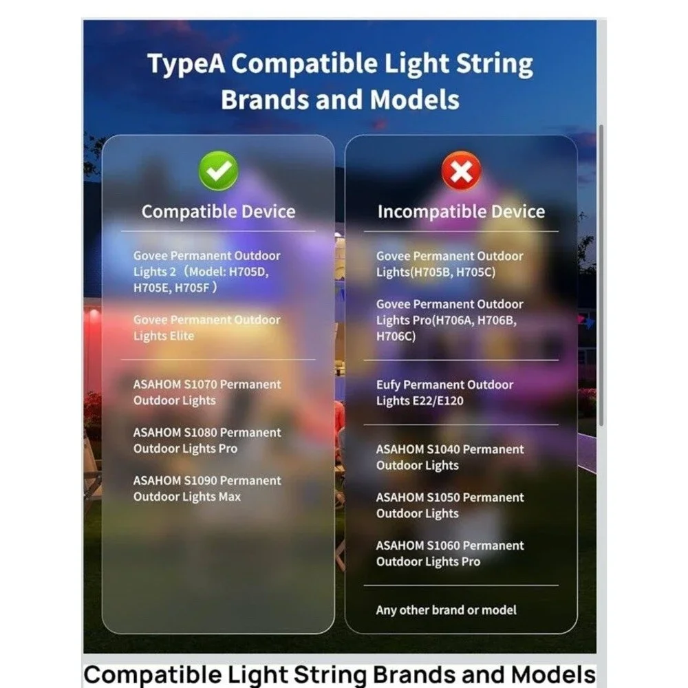 T-Splitter Compatible with Govee Permanent Outdoor Lights 2/Elite(Model: H705D,
